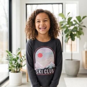 Carter's Black Ski Club Tee and OshKosh Pink Sweat-skirt Kids Matching Set